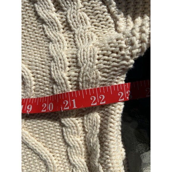 MICHAEL STARS M Women’s Ivory Grace Cable Knit Aran Knit Sweater Medium - Picture 7 of 8
